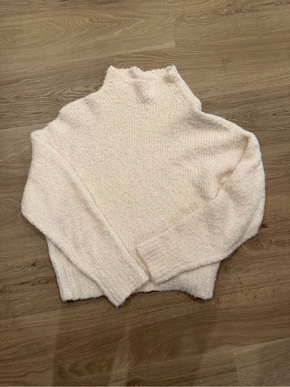 J. Crew Cream Mock Neck Textured Pullover Sweater